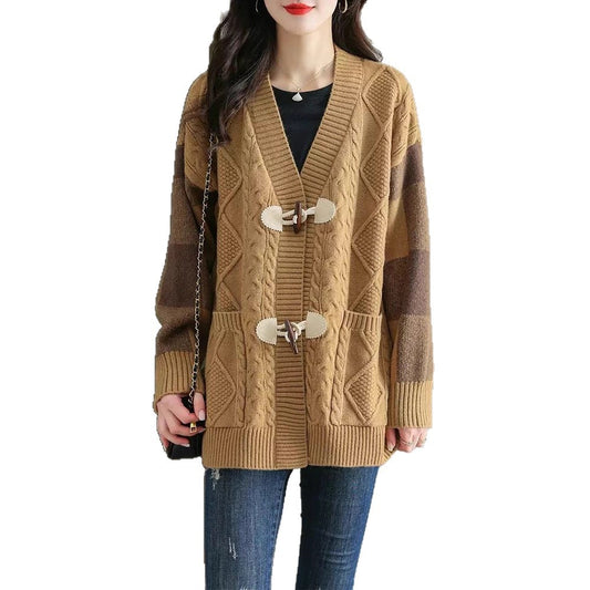 Women's Mid-length Knitted Cardigan Autumn And Winter