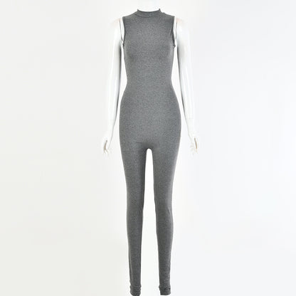 Autumn And Winter New Products Fashionable European And American Style Women Sexy Skinny Sleeveless Jumpsuit
