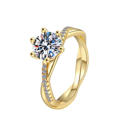 Fashion 1 Karat Moissanite Sterling Silver S925 Ring