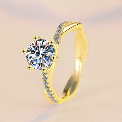 Fashion 1 Karat Moissanite Sterling Silver S925 Ring