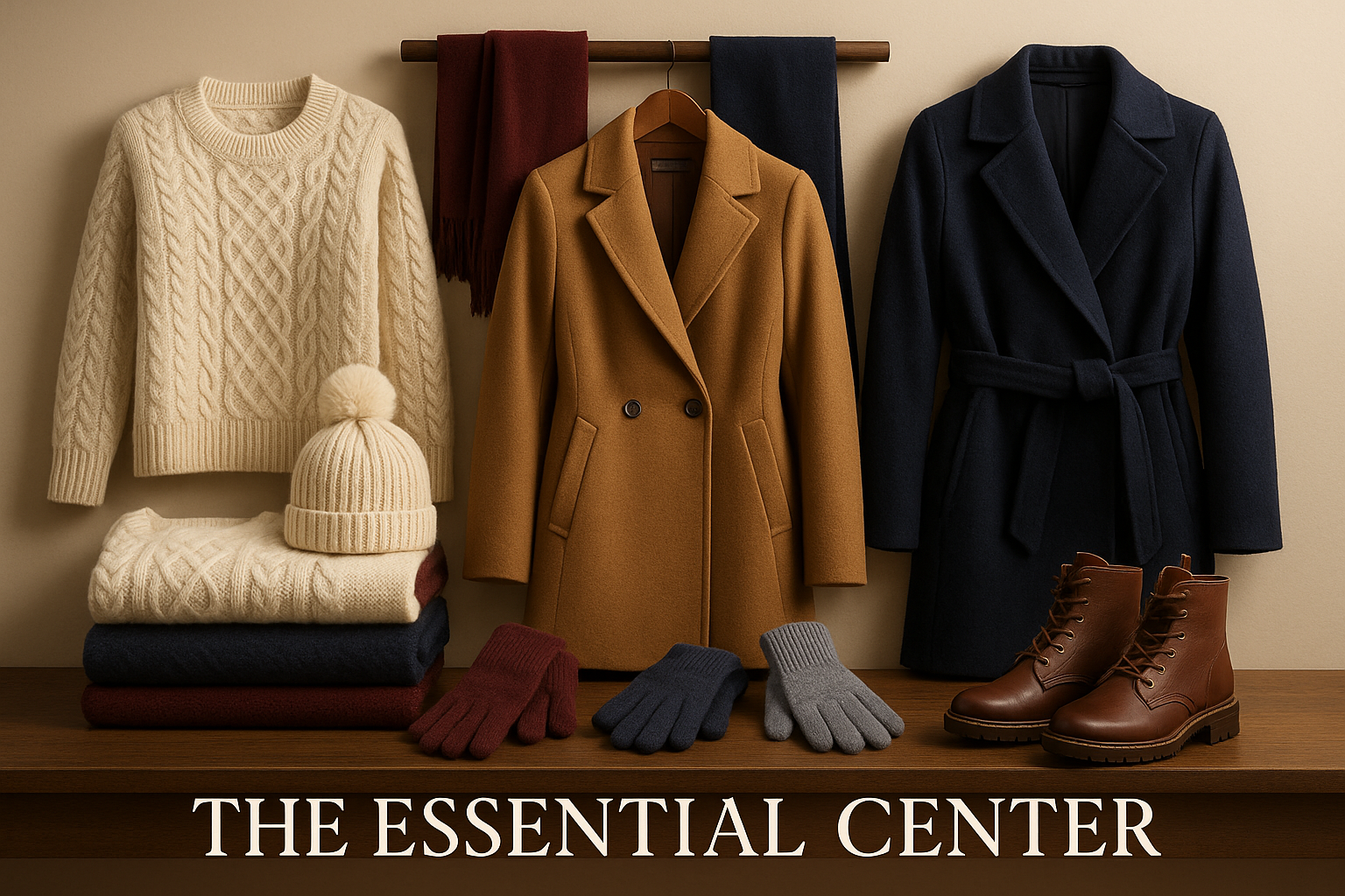 winter products for my store clothing and asseccories the essential center name display in the bottom of the image